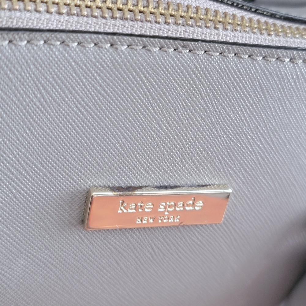 Kate Spade WKRU4878 Tilden Place Satchel Gray Saffiano Leather Crossbody Bag - Picture 15 of 16